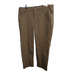 Chicos Woman's 16 Brown Jeans Perfect Stretch Girlfriend Slim Leg Ankle